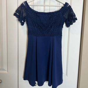 Size xs crochet pattern royal blue Francesca’s dress
